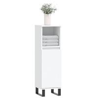 Badkamerkast 30x30x100 cm bewerkt hout wit - thumbnail