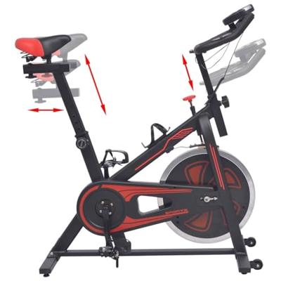 VidaXL Hometrainer met hartslagsensoren zwart en rood