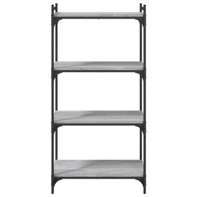 Boekenkast 4-laags 60x30x120 cm bewerkt hout grijs sonoma eiken