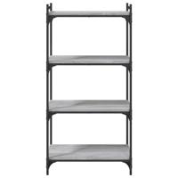Boekenkast 4-laags 60x30x120 cm bewerkt hout grijs sonoma eiken - thumbnail