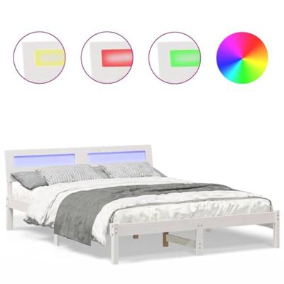 Bedframe Wit 160 x 200 cm Massief grenenhout