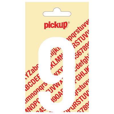 Deco cijfer 9 nobel wit 90 mm Pickup - Pickup