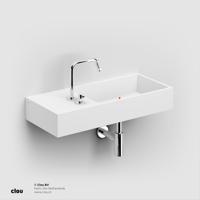 Clou Wash Me wastafel 75x32cm voorbewerkte kraangaten aluite Wit mat CL/02.13134 - thumbnail