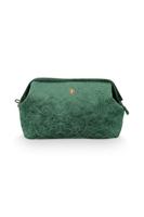Pip Studio Pip Cosmetic Purse Extra Large Velvet Quilted Green 30x20.7x13.8cm - thumbnail