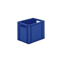 LA-KA-PE Transportstapelbak | L400xB300xH320mm | blauw PP handgreepopening | zijwanden gesloten | 1 stuk - TK400/320-0 BLAU TK400/320-0 BLAU - thumbnail