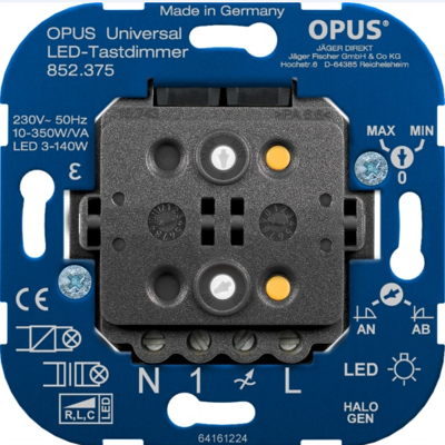 Opus universele LED-tastdimmer 10-350W / 3-140W