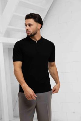Pure Path Halfzip Polo Heren Zwart - Maat XL - Kleur: Zwart | Soccerfanshop