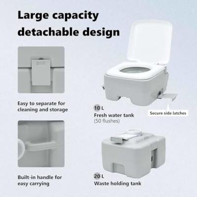 VidaXL Camping toilet grijs en wit 41,5 x 36,5 x 42 cm polyetheen