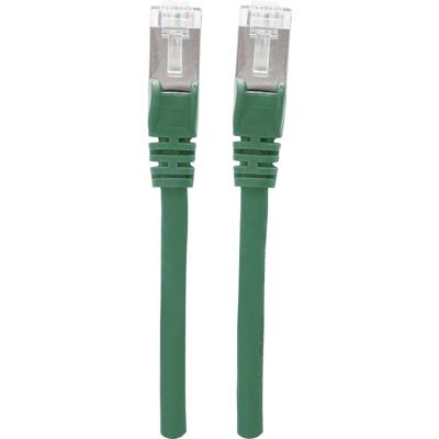Intellinet 740593 RJ45 Netwerkkabel, patchkabel CAT 6A S/FTP 0.25 m Groen Folie afscherming, Afscherming gevlochten, Afgeschermd, Halogeenvrij 1 stuk(s)