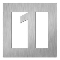 Hardbrass Vierkant huiscijfer Didheya 60mm. - RVS - thumbnail