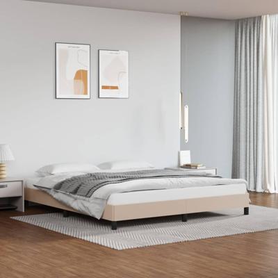 Bedframe kunstleer cappuccinokleurig 160x200 cm
