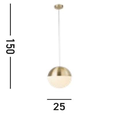 Searchlight Ø 25cm hanglampEndor 25cm goud met wit - 24181SB