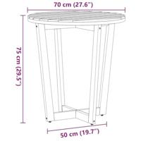 Tuinbijzettafel rond 70x75 cm massief acaciahout - thumbnail