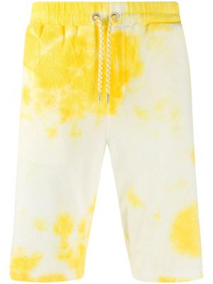 Roberto Collina tie-dye drawstring shorts - Yellow