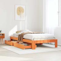 Bedframe zonder matras massief grenenhout wasbruin 90x190 cm - thumbnail