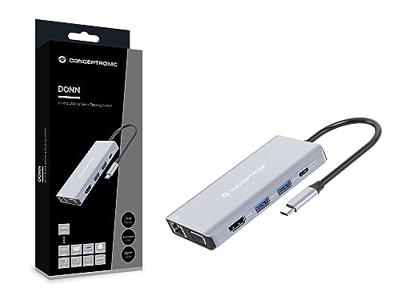 Conceptronic DONN20G notebook dock & poortreplicator Bedraad USB 3.2 Gen 1 (3.1 Gen 1) Type-C Grijs Conceptronic DONN20G notebook dock & poortreplicator Bedraad USB 3.2 Gen 1 (3.1 Gen 1) Type-C Grijs