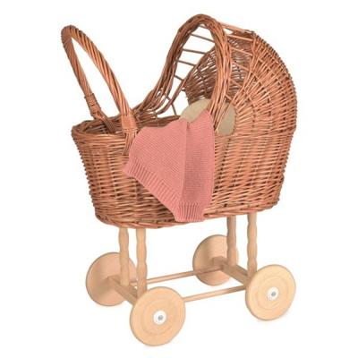 Rieten poppenwagen met rieten kap - Emma Les Petits Rieten poppenwagen met rieten kap - Emma Les Petits