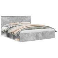 Bedframe met hoofdeinde Beton 180 x 200 cm Massief grenenhout - thumbnail