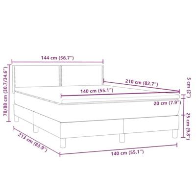 Boxspring met matras en LED fluweel lichtgrijs 140x210 cm
