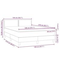 Boxspring met matras en LED fluweel lichtgrijs 140x210 cm - thumbnail