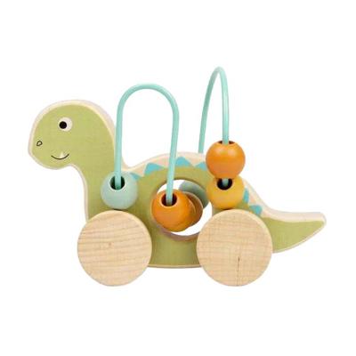 Bigjigs houten duwfiguur diplodocus met kralenframe Bigjigs houten duwfiguur diplodocus met kralenframe