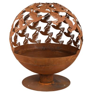 Esschert Design vuurplaats laser gesneden vogels roestkleurig