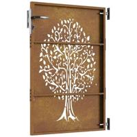 Poort 85x125 cm boomontwerp cortenstaal - thumbnail