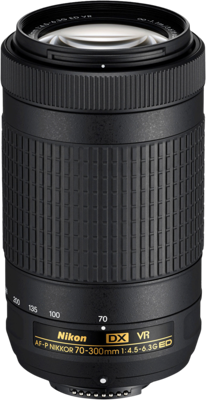 Nikon 20062 AF-P DX Nikkor 70-300mm 1:4.5-6.3G ED VR lens (58 mm filterschroefdraad) voor Nikon-F-bajonet zwart