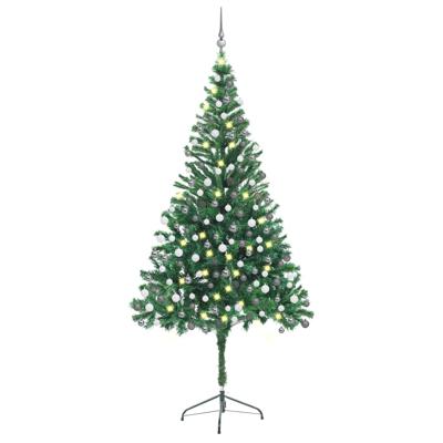 VidaXL Kunstkerstboom met verlichting en kerstballen 910 takken 210 cm