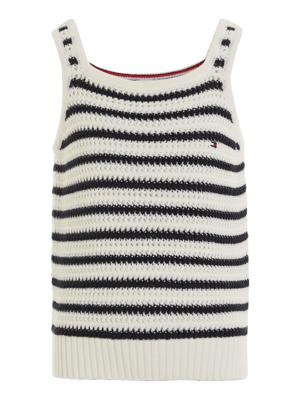 Stripe Chrochet Top Calico/Desert Sky