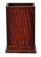 Houten Eetstokjes Houder - Donkerbruin Natuurlijk Hout - 9 x 14 cm - thumbnail