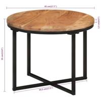 Salontafel 45x45x35 cm massief acaciahout en ijzer - thumbnail
