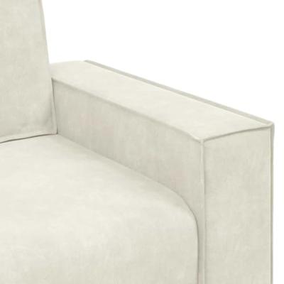 Tweezitsbank 140 cm fluweel crmekleurig - thumbnail