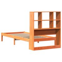 Bed met boekenkast zonder matras grenenhout wasbruin 100x200 cm - thumbnail