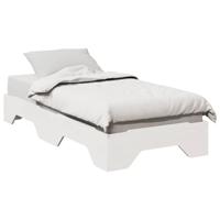 Bedframe zonder matras stapelbaar 100x200 cm massief hout wit - thumbnail