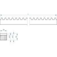 Reely Polyacetaal tandstang Soort module: 1.0 (l x b x h) 250 x 9 x 9 mm - thumbnail