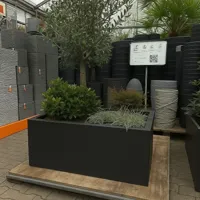 GLM plantenbak Amsterdam met bodem Zwart 100x100x40cm - thumbnail