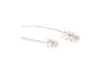 ACT TD5310 Platte Telefoonkabel | RJ11 en RJ45 connectoren | Wit | 10 meter