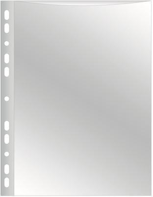 Q-CONNECT geperforeerde showtas A4 11-gaatsperforatie glashelder 50 micron pak van 25 stuks