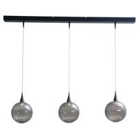 Masterlight Zwarte eettafel hanglampBocca met 3 blackline glasbollen - 2141-05-05-100-3-DW - thumbnail