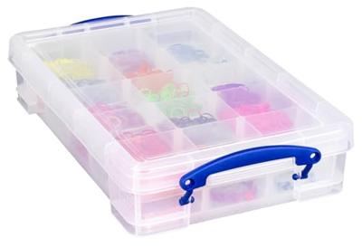 Really Useful Box, office divider met 8 vakjes voor 4 liter of 9 liter, transparant