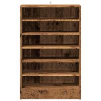 Schoenenkast 60x35x92 cm bewerkt hout oud houtkleurig - thumbnail