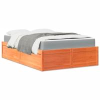 Bed met matras massief grenenhout wasbruin 120x200 cm - thumbnail