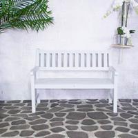 SenS-Line 2-zits Houten tuinbank Bordeaux 125 cm - wit - thumbnail