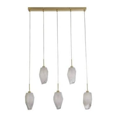 Searchlight 5-lichts hanglampRocky met wit glas - 23145-5SB