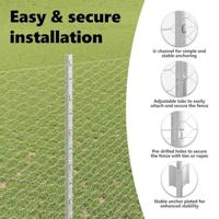 VidaXL Hek met paal zilver 1,6 x 25 m staal - thumbnail