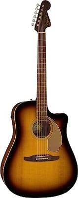 Fender Redondo Player Sunburst WN Gold Pickguard elektrisch-akoestische westerngitaar - thumbnail