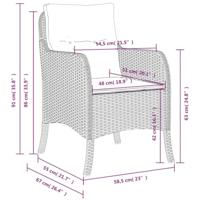 Tuinstoelen 2 st met kussens poly rattan zwart - thumbnail