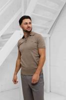 Malelions Knitted Patch Polo Heren Lichtbruin - Maat XS - Kleur: Bruin | Soccerfanshop - thumbnail