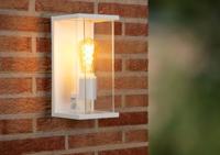 Lucide CLAIRE - Wandlamp Binnen/Buiten - 1xE27 - IP54 - Beweging & dag/nacht sensor - Wit - thumbnail